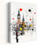 London Abstract Cityscape Abstract Colorful Modern Architecture City Wall Art Print 1 Piece Wrapped Canvas Wall Art-759444000