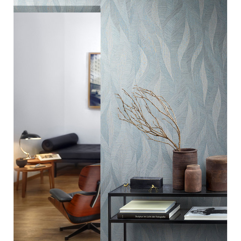 Energy Collection Flame Effect Matte Wallpaper Roll, Blue