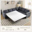 Canapé-lit modulaire spacieux en forme de L, canapé-lit 2 en 1 escamotable, idéal pour les grands salons et pour un sommeil confortable