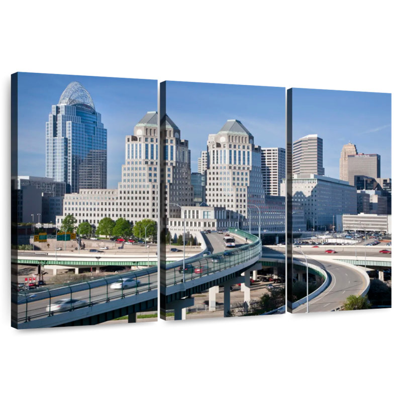 Ohio Cincinnati Cityscape, 24" H x 38" W