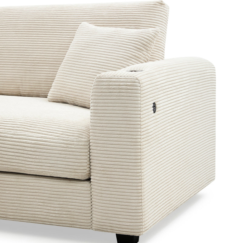 Salon modulaire en velours côtelé Comfy, Beige