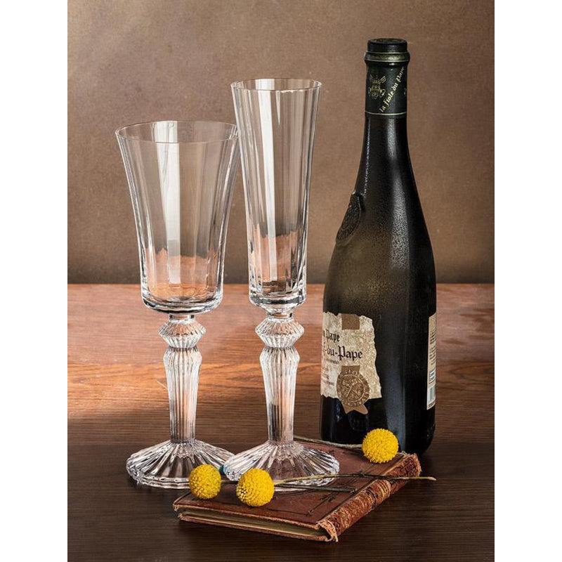 Flared Vertical Optic Stemmed Wine Glass