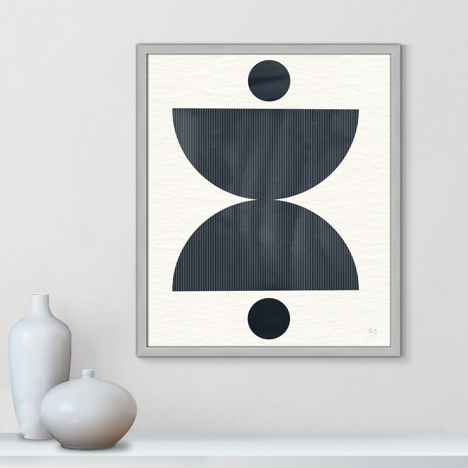 Eclipse II Print by Susan Jill, Matte Silver Framed, 25.5" H x 21.5" W x 0.75" D