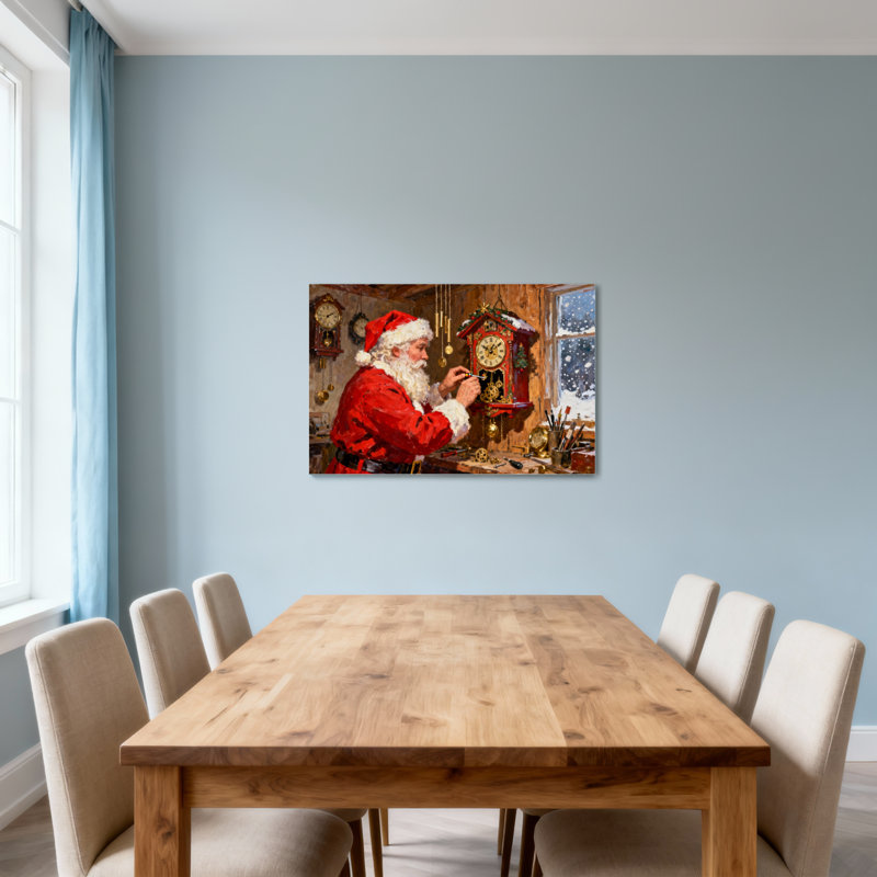 Horloge coucou de Noël, H 12 po x l 18 po