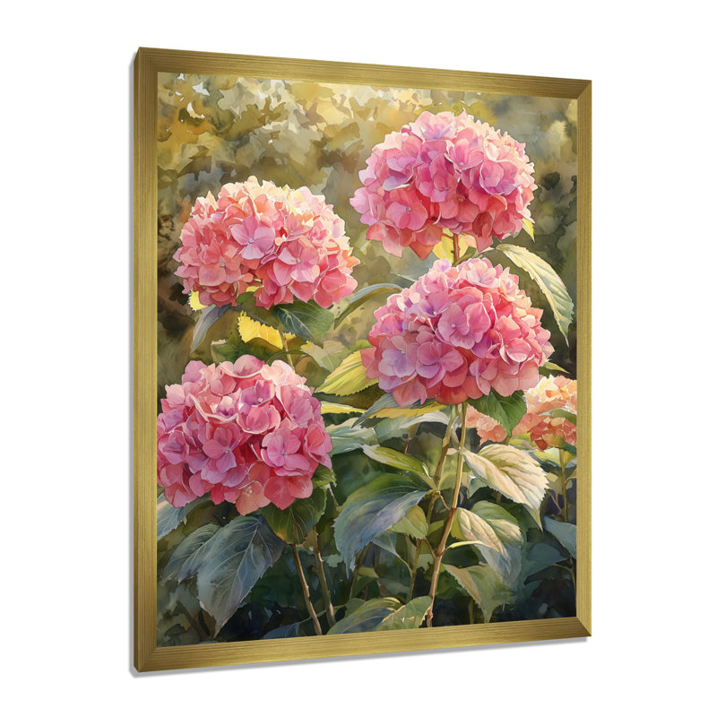 Alexis - impressions florales sur toile, H 32 po x l 24 po, Picture Framed, Doré