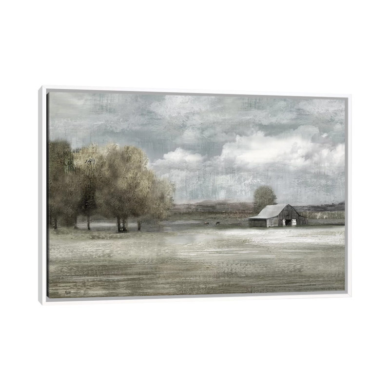 " Country Quiet " by Nan, White Framed, 32" H x 48" W x 1.5" D