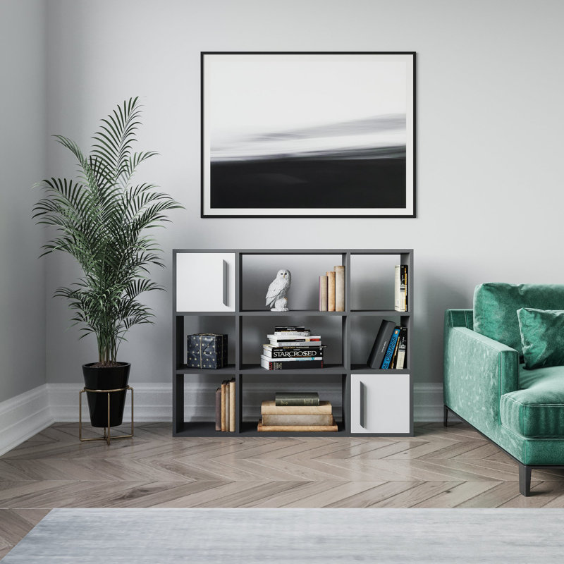 Bibliothèque Najiyyah 37 x 47 Libaray, Gris anthracite / blanc
