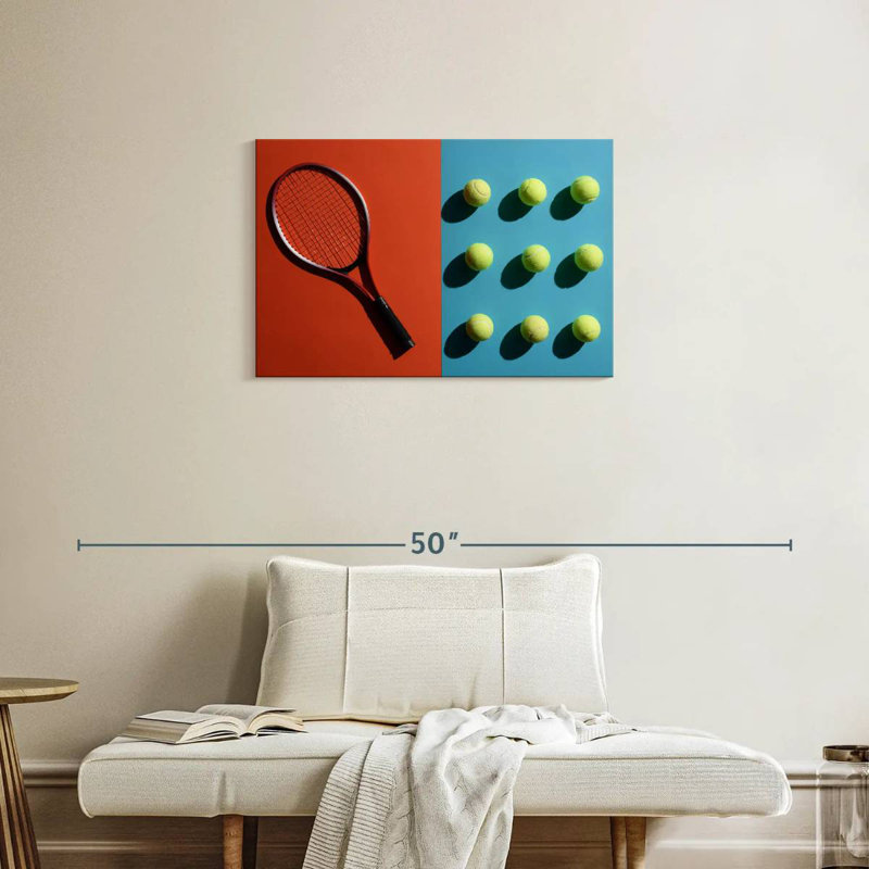Raquette et balles de tennis Sireci, H 20 po x l 30 po