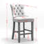 Velours contemporain avec panneau intérieur multicouche, fabrication en bois massif - de 2 élégantes chaises de bar rembourrées en acier à garniture en acier