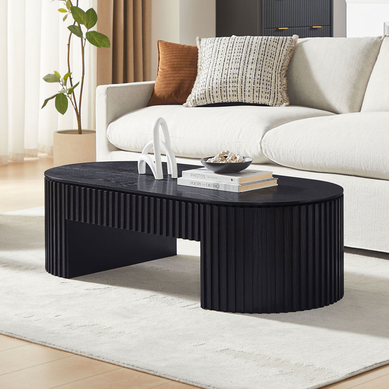 MDF Coffee Table With Drawer, Black