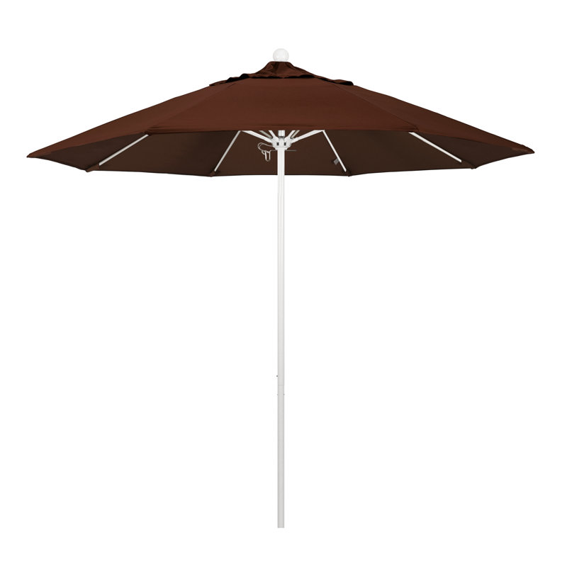 Parasol de marché 9 pi Hibo, Toile Sunbrella® brun baie