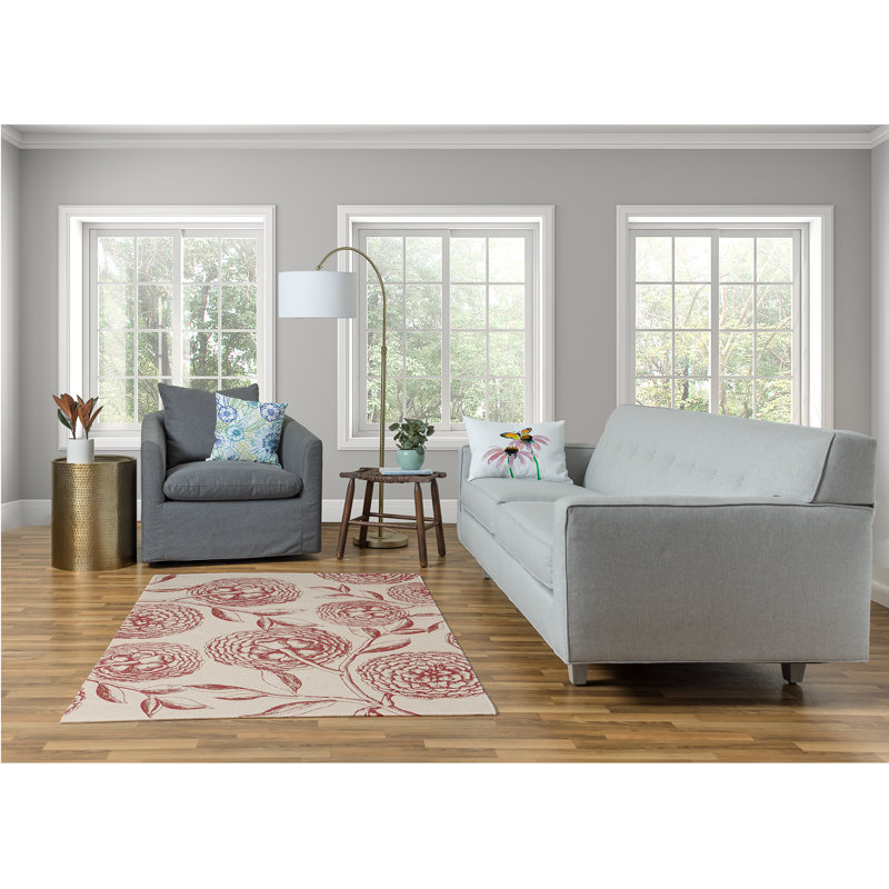 Chenille Floral Indoor Rug, Rectangle 4' x 6'