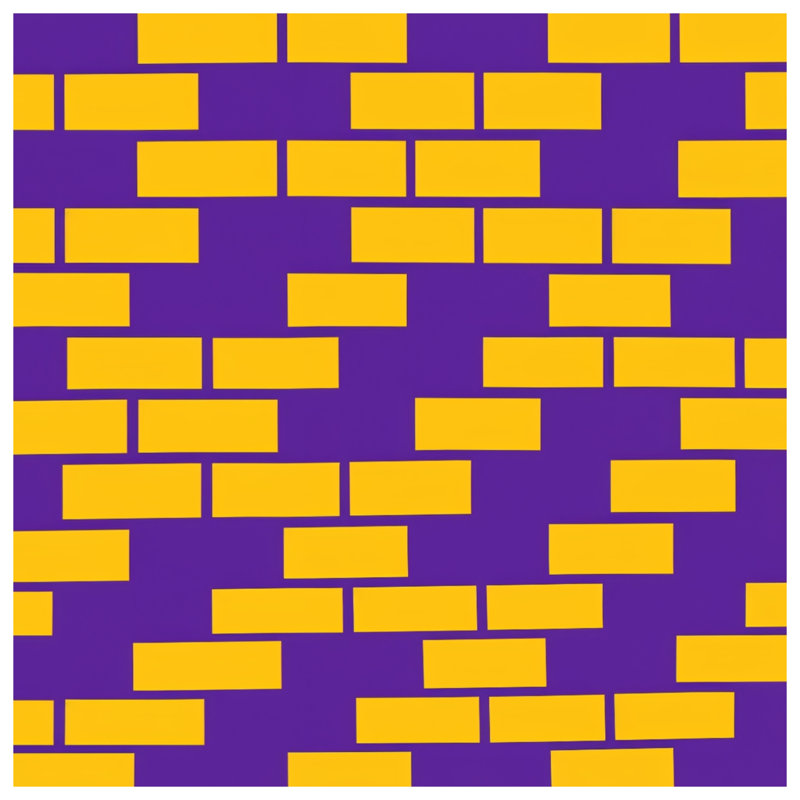 Couvertures de briques jaunes et mauves, L 50 po x H 60 po