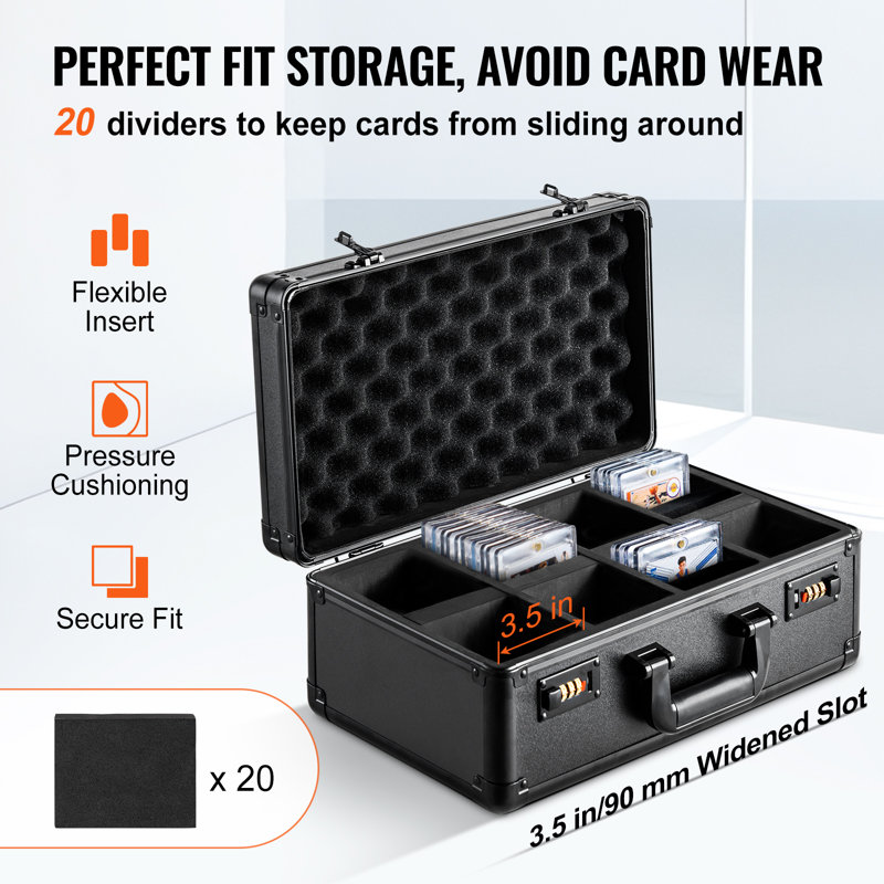 VEVOR 40.6cm W 15.2cm D Metal Player Card Case