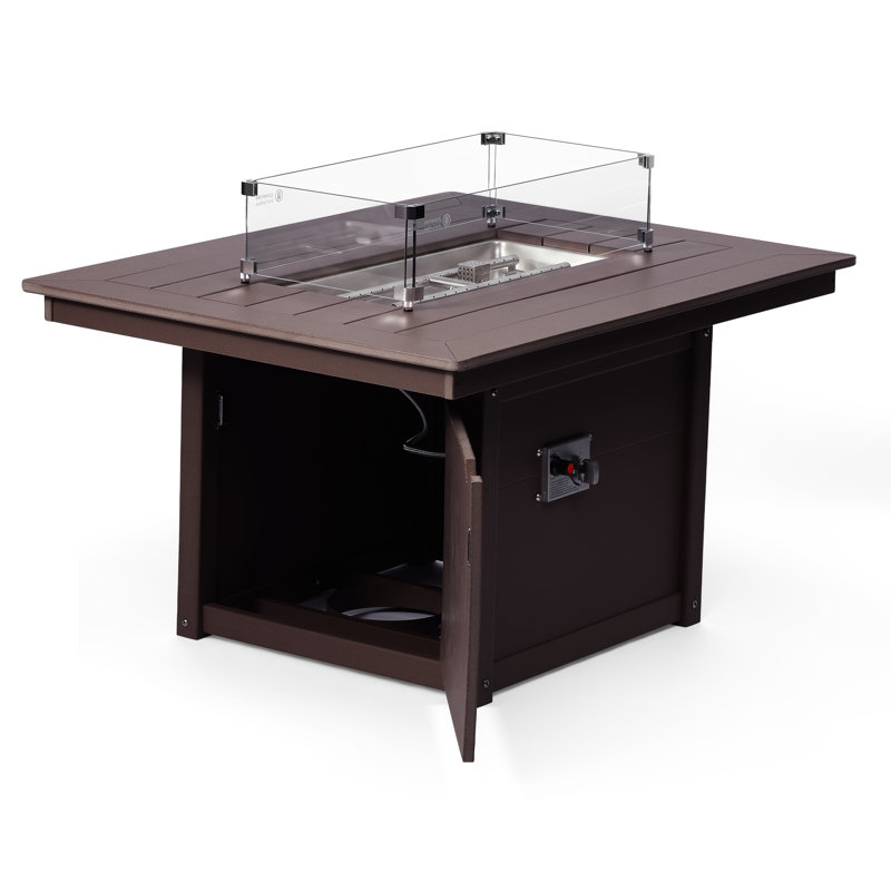 Table de foyer rectangulaire de 34 po x 46 po, 31.5" H x 46" W x 35" D, Dark Brown