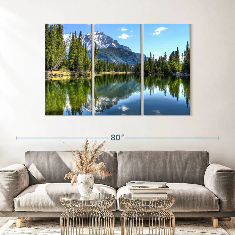 Ensemble de 3 pièces sur toile Banff National Park, H 36 po x l 57 po x P 1,25 po