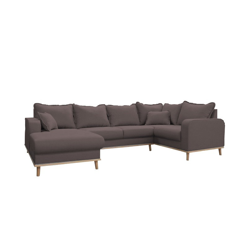 Beat 5 Seater Large Sectional, Right, Brown