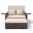 68" Wicker Outdoor Daybed Adjustable Loveseat With Storage Ottomans And Cushions-1798076732
