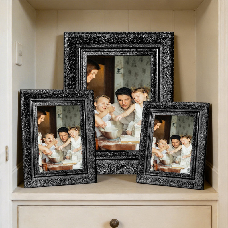 Cadre photo 3 pièces 8 "x 10" noir pour décoration intérieure