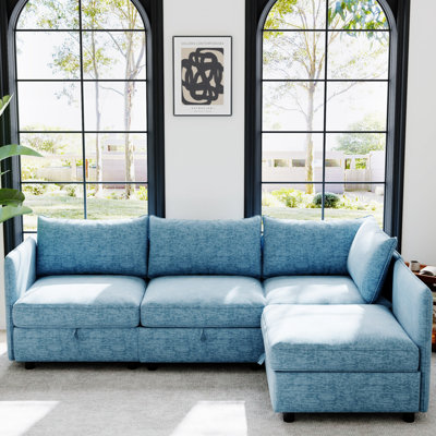 Modular Sectional Sofa, Convertible Sofa Seat With Storage, Sleeper Sectional Sofa Set, Fabric Flexible Modular Combinations For Living Room