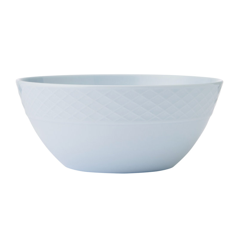 Trellis 12-Pc Bone China Dinnerware Set, Misty Blue, Service For 4