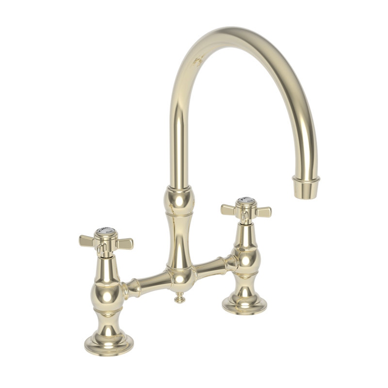 Fairfield Kitchen Bridge Faucet, French Gold