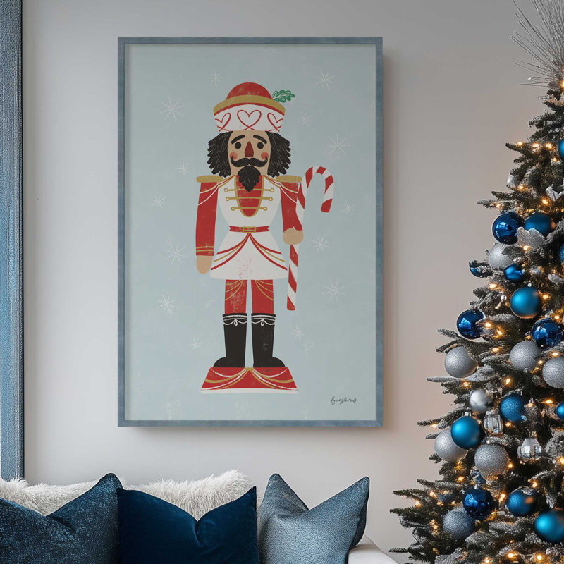 «Holiday Nutcracker III», impression roulée, H 11 po x l 9 po x P 1,25 po, Cadre opaque blanc