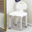 White Adjustable Plastic Bath Bench with Backrest