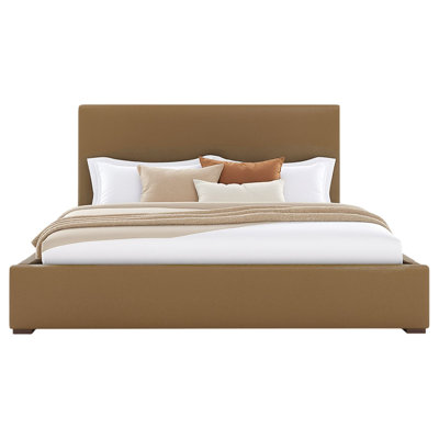 Dezyah Vegan Leather Upholstered Wingback Bed