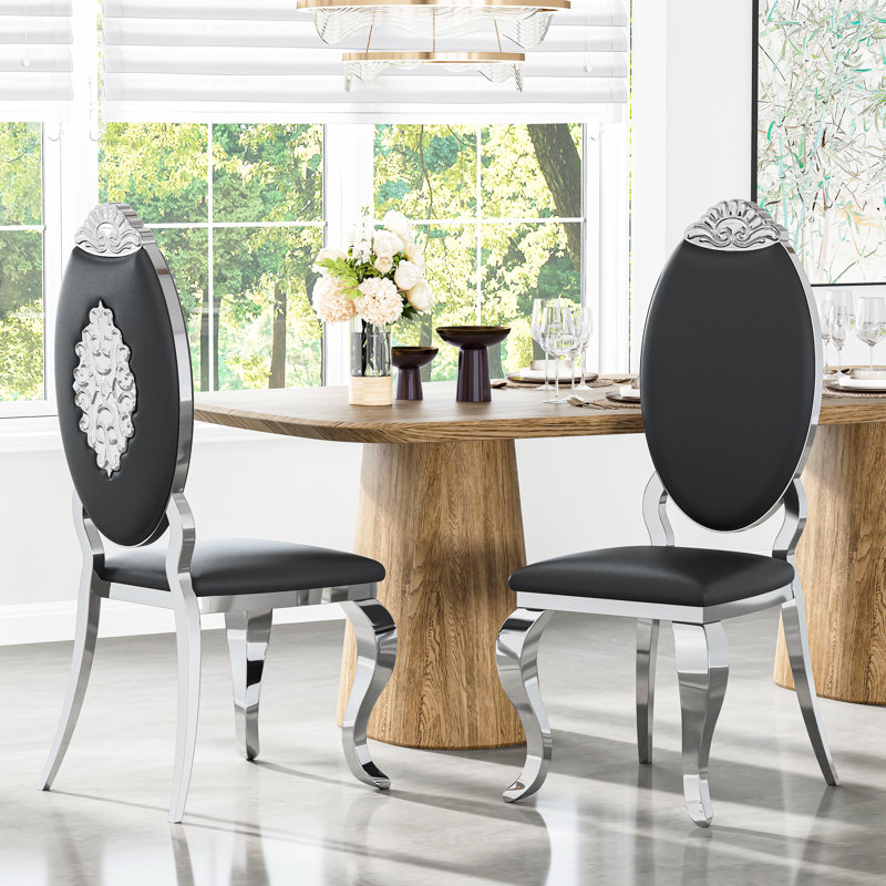 Chaise d'appoint Khandis, Argent argent, Noir