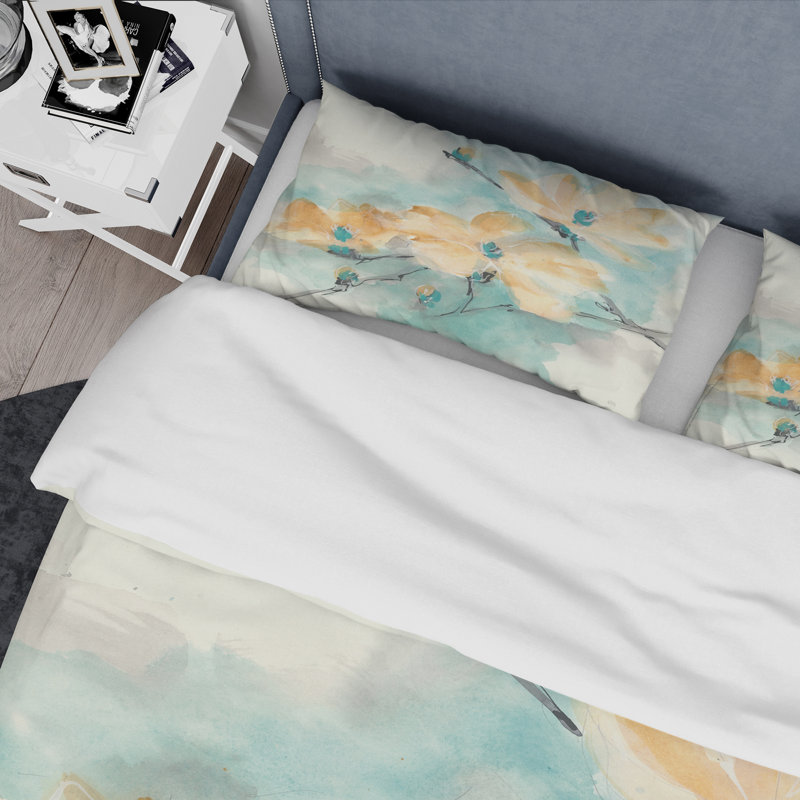 Teal Buds II - Ensemble de housse de couette Cabin & Lodge - Microfibre de polyester