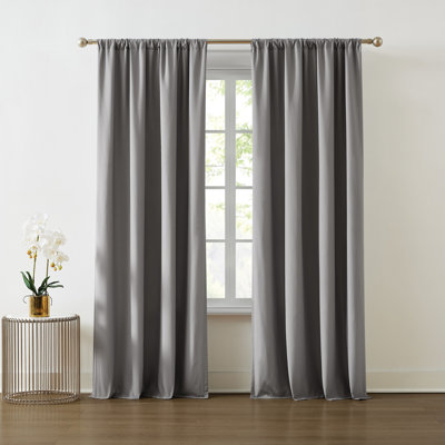 Paire de rideaux semi-transparents en polyester