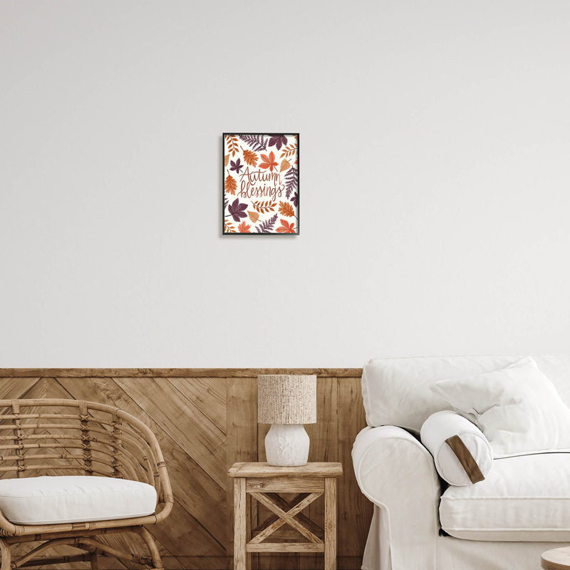 Feuilles de fougère d'automne - 310, Giclée encadrée noir minuit, H 14 po x l 11 po x P 1,5 po