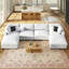 Canapé modulaire surdimensionné en U rembourré de duvet à 6 places avec méridienne de 152 po avec méridienne, blanc-2055568532-2056251356