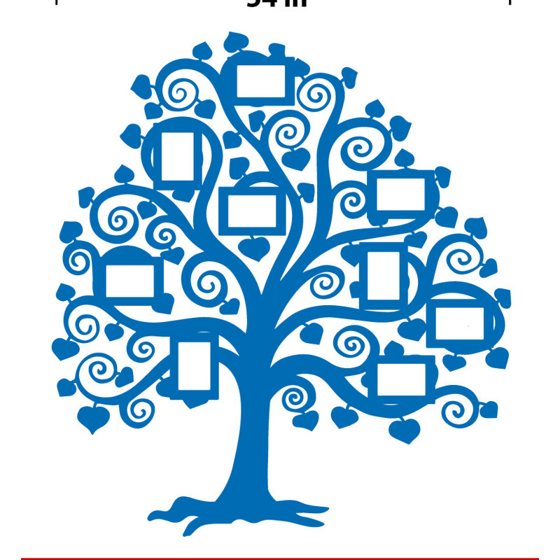 Décalcomanie murale images arbre familial, Bleu azur