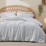 Bedsure Waffle Weave Comforter Set  Everglade Geo Bed Set