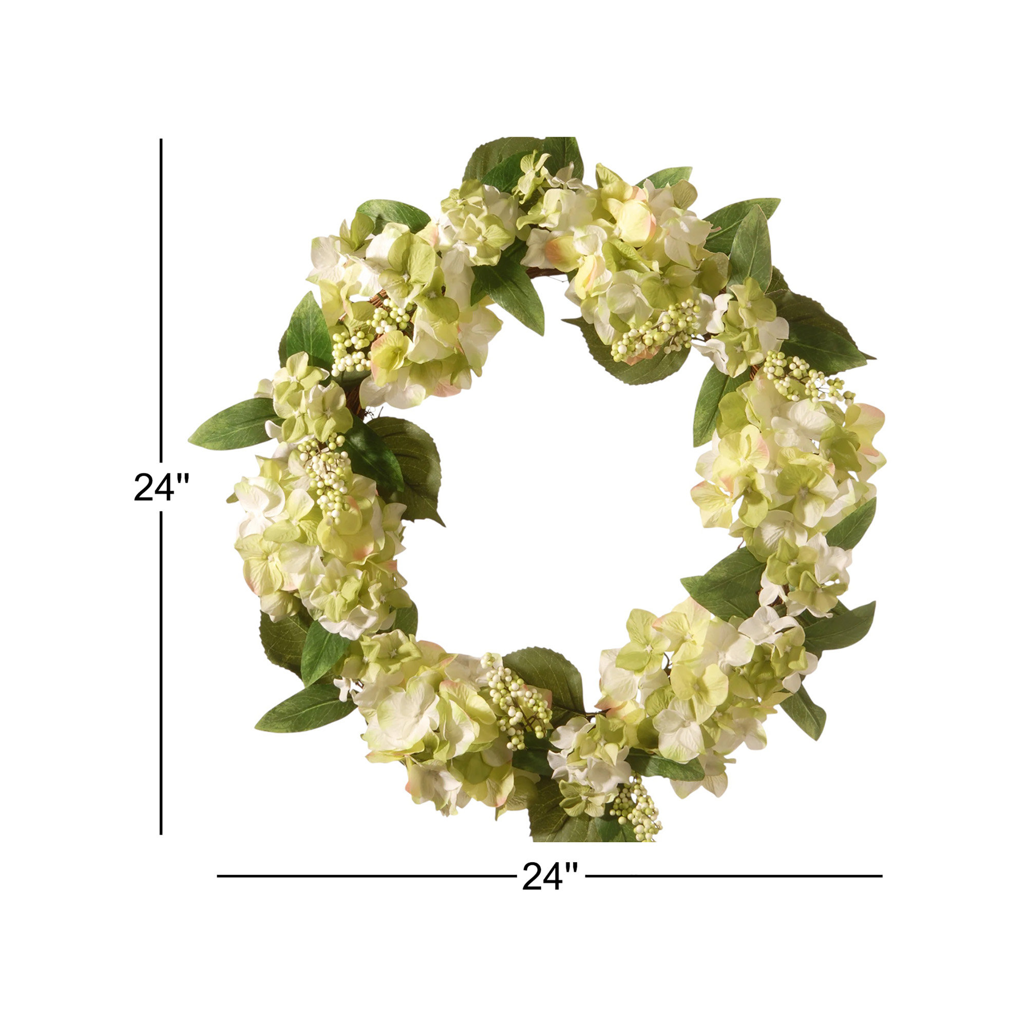 The Holiday Aisle® 24" Garden Accents Hydrangea Wreath