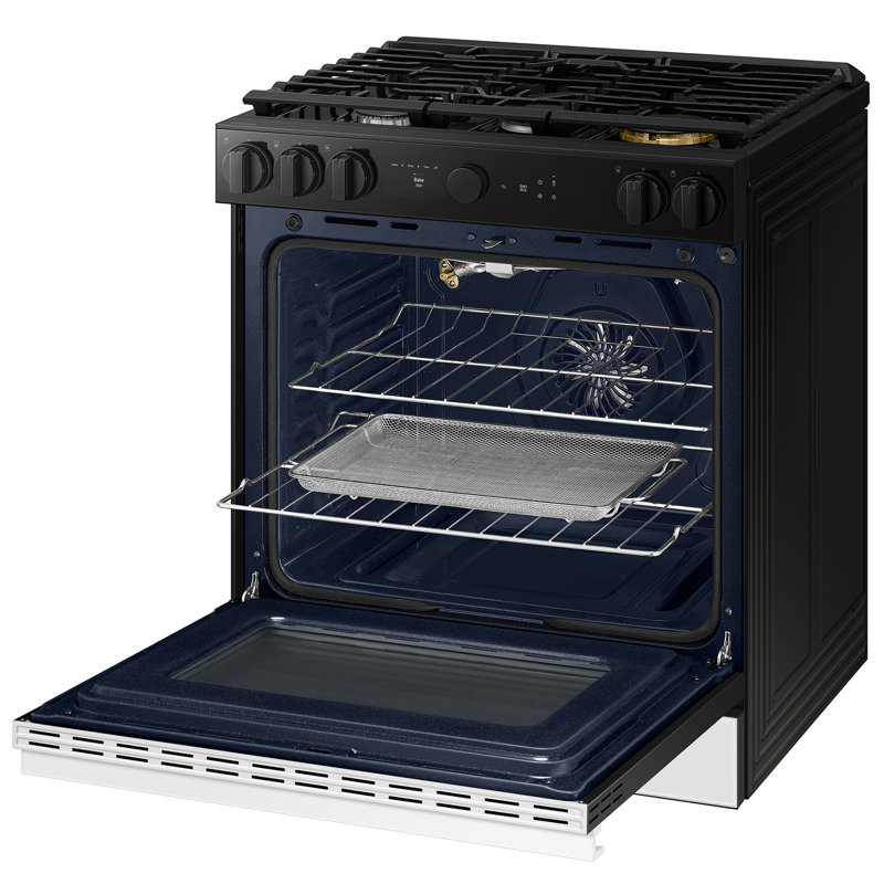 Samsung Bespoke Smart Slide-In Gas Range, White