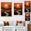 Coucher de soleil africain sur le chemin de l'inconnu - Art mural africain-1879108837-1879108836