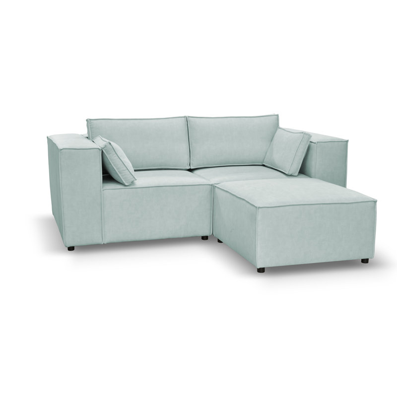 Natan 3 Seater Corner Sofa , Mint Blue
