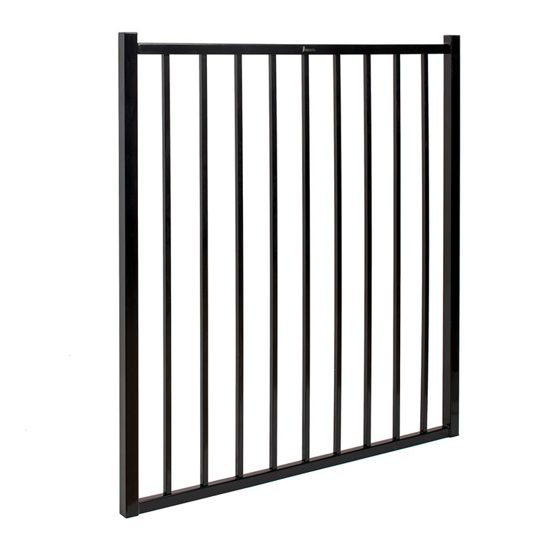 Versai Gloss Black Metal Gate, 48" H x 48" W x 1.5" D