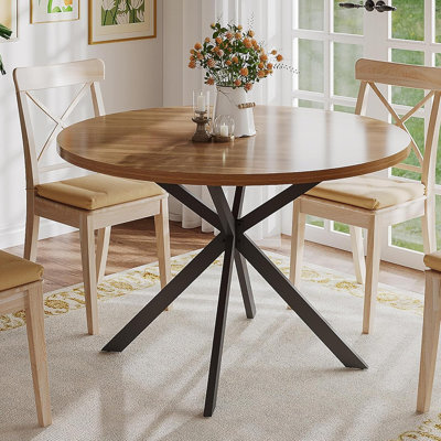Table de salle à manger ronde pour 4 personnes, table de cuisine en bois de ferme, table de salle à manger ronde pour la cuisine et la salle à manger