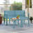 Patio Loveseat 2-Person Bench w/ Curved Backrest Slatted Design for Backyard Blue-1345272352