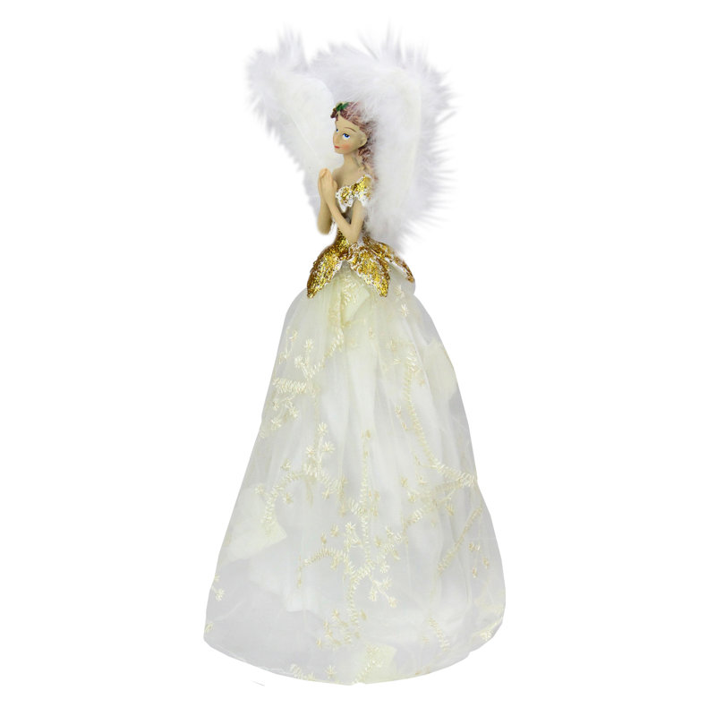 10" Champagne Angel Christmas Tree Topper Unlit