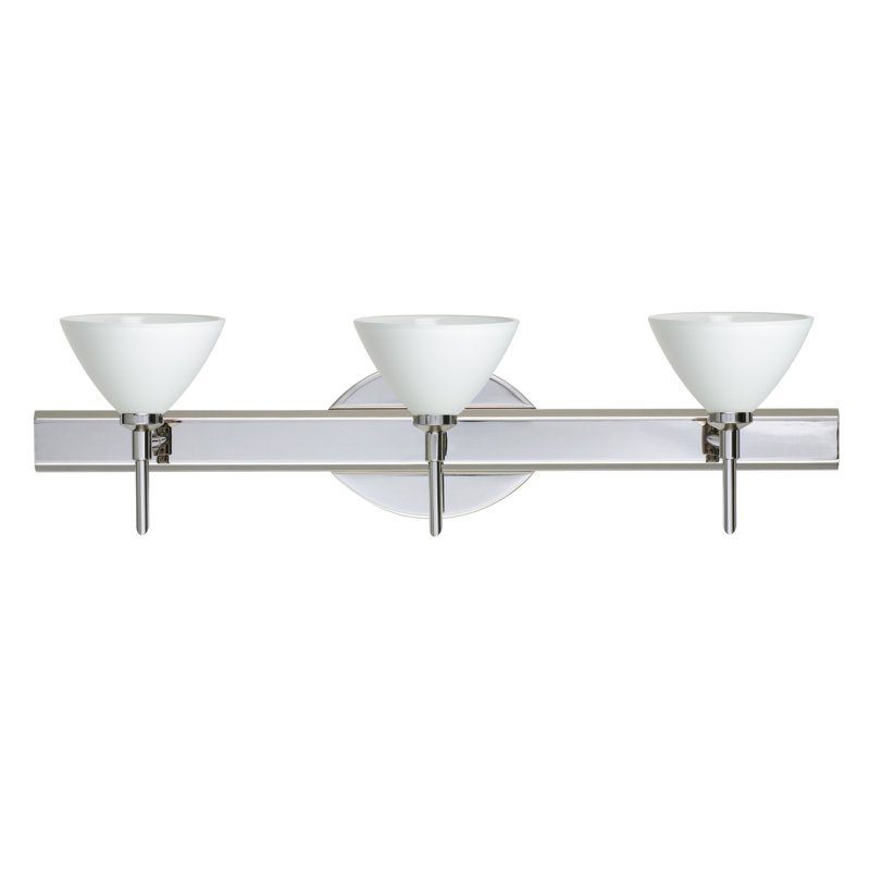 Éclairage pour salle de bain 3 lumières Pownal, Nickel satiné, Blanc, Incandescent