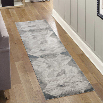 Geometrix GC_DIM1009 Gray 2 Ft. 7 In. X 9 Ft. 10 In. Area Rug