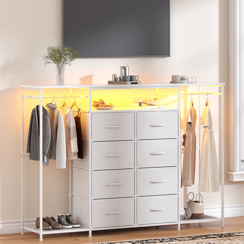 150cm W 8 - Drawer Chest of Drawers, White