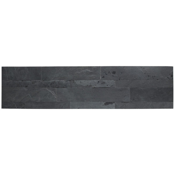 Aspect Peel And Stick Stone Overlay Kitchen Backsplash - Charcoal Slate (5.9" X 23.6" X 1/8" Panel - Approx. 1 Sq Ft) - Easy Diy Tile Backsplash