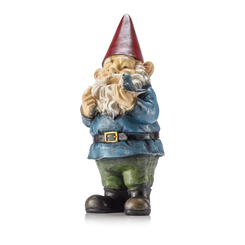 Nyla Gnome Statue with Hand Behind His Back, Multicolor