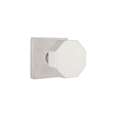 Emtek Privacy Knobset w/ Stainless Steel Square Rosette and Octagon Knob